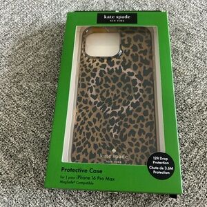 Kate Spade Leopard Print Protective Case for iPhone 16 Pro Max- NIB